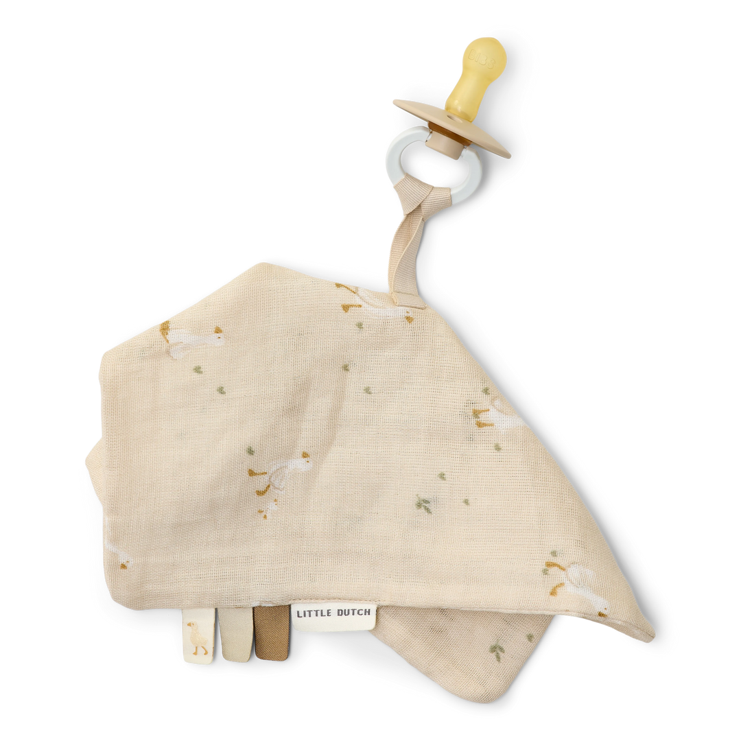 Little Dutch - Pacifier Cloth - Little Goose / Newborn Naturals - Mabel & Fox