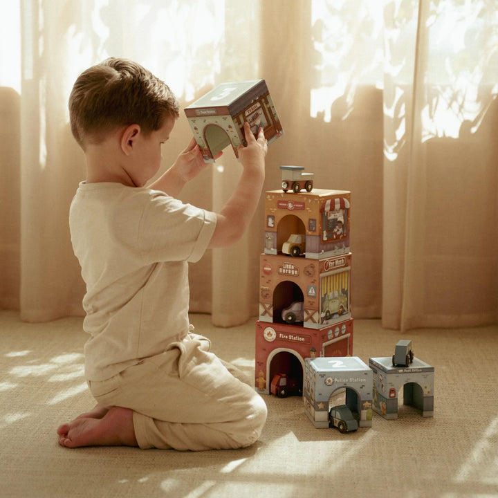 Little Dutch - Stacking Blocks and Cars - Mabel & Fox