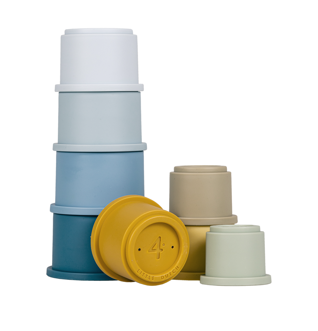 Little Dutch - Stacking Cups - Blue - Mabel & Fox