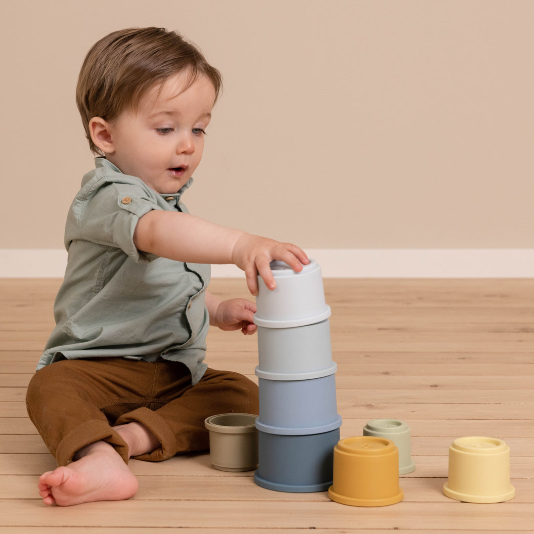 Little Dutch - Stacking Cups - Blue - Mabel & Fox