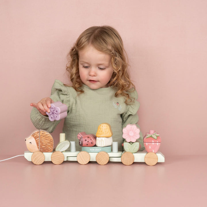 Little Dutch - Stacking Train Hedgehog - Fairy Garden - Mabel & Fox