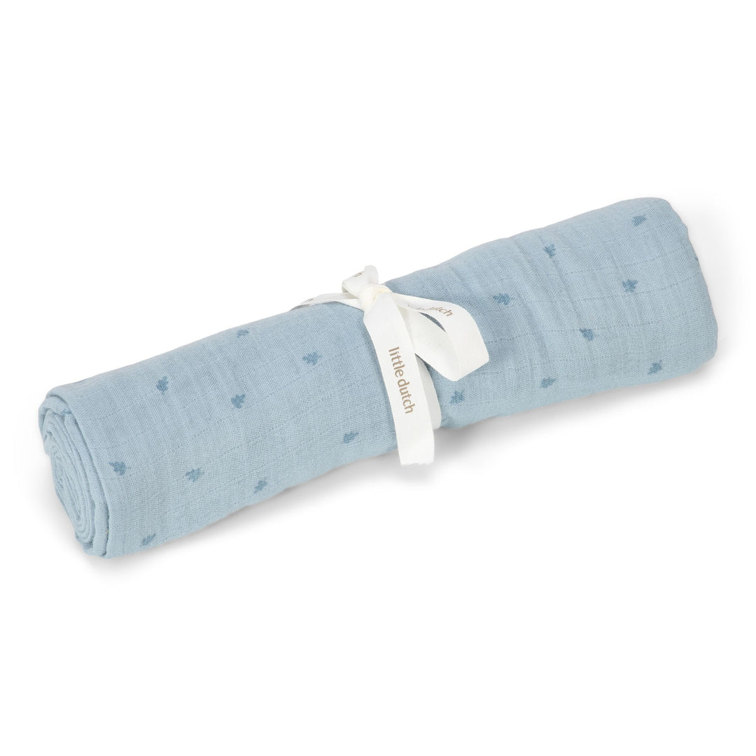 Little Dutch - Swaddle Muslin - Pure Denim Blue - Mabel & Fox