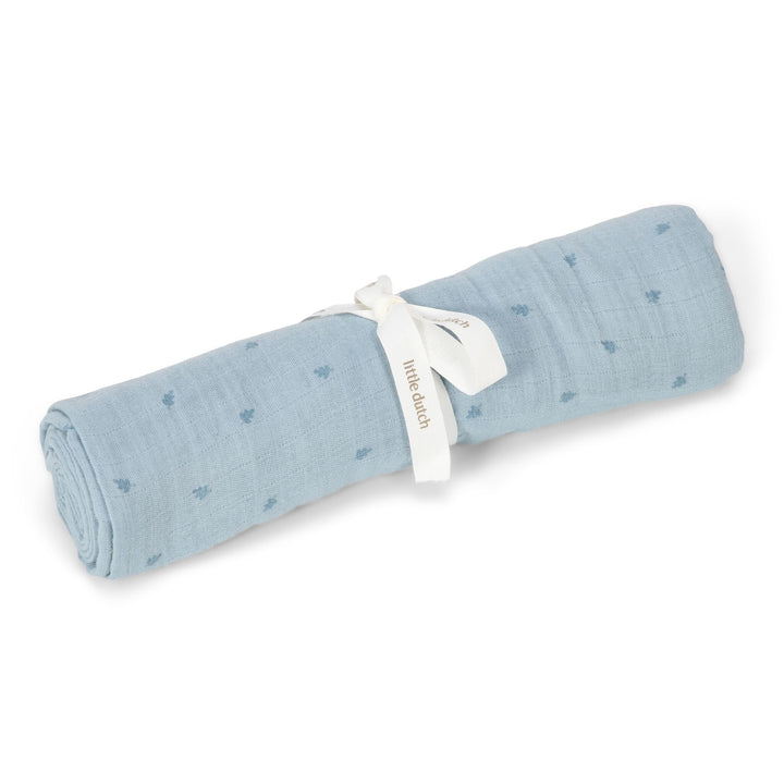 Little Dutch - Swaddle Muslin - Pure Denim Blue - Mabel & Fox