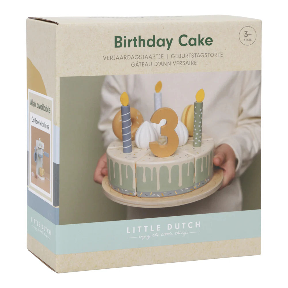 Little Dutch - Wooden Birthday Cake - Blue - Mabel & Fox