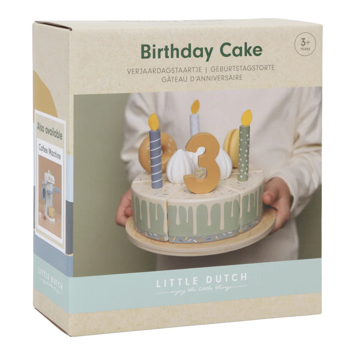 Little Dutch - Wooden Birthday Cake - Blue - Mabel & Fox