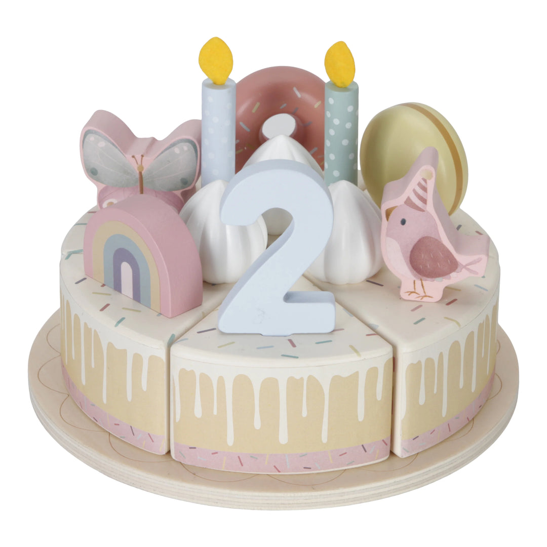 Little Dutch - Wooden Birthday Cake - Pink - Mabel & Fox