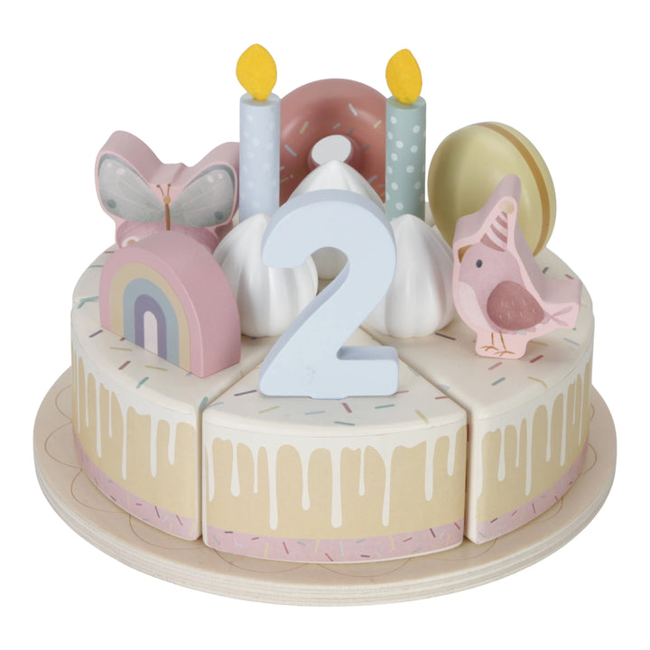 Little Dutch - Wooden Birthday Cake - Pink - Mabel & Fox