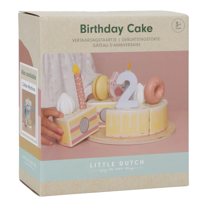 Little Dutch - Wooden Birthday Cake - Pink - Mabel & Fox
