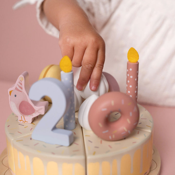 Little Dutch - Wooden Birthday Cake - Pink - Mabel & Fox