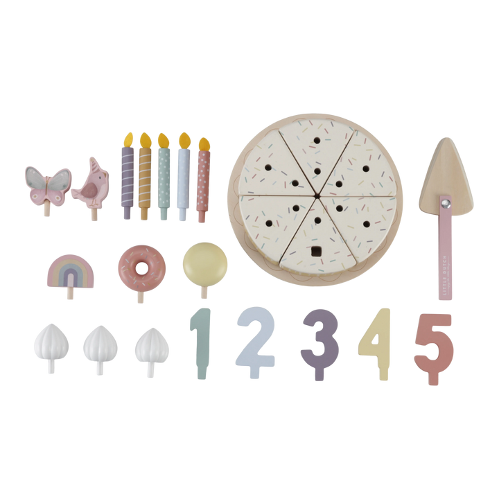 Little Dutch - Wooden Birthday Cake - Pink - Mabel & Fox