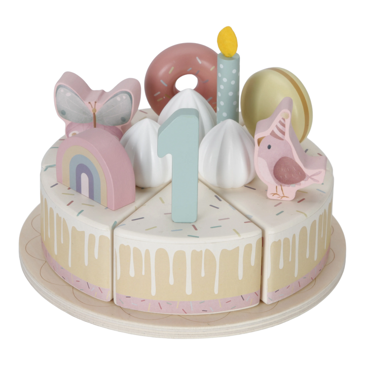 Little Dutch - Wooden Birthday Cake - Pink - Mabel & Fox