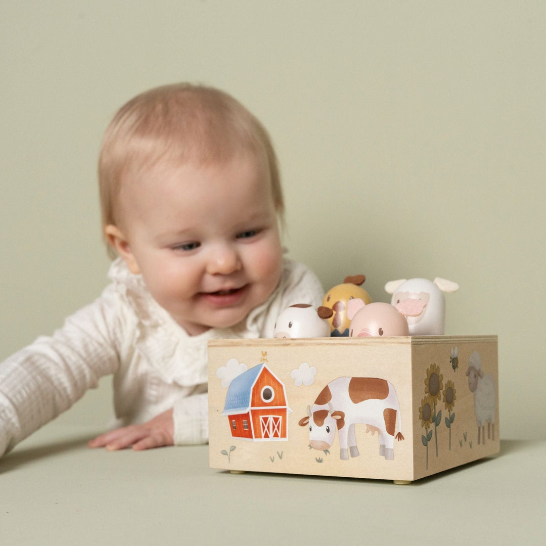 Sample Sale (Slight Damage) - Little Dutch - Wooden Farm Pop Up Animals - Mabel & Fox