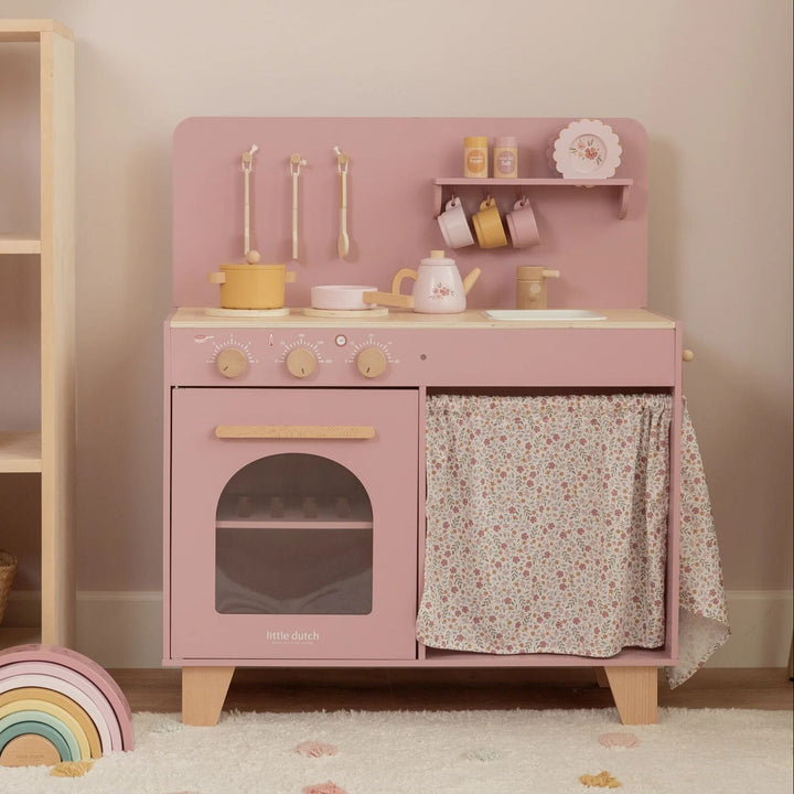 Little Dutch - Wooden Play Kitchen - Pink - Mabel & Fox