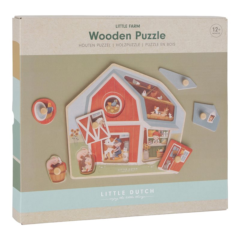 Little Dutch - Wooden Puzzle - Little Farm - Mabel & Fox