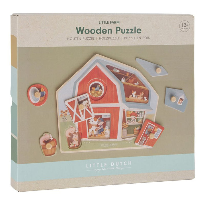 Little Dutch - Wooden Puzzle - Little Farm - Mabel & Fox
