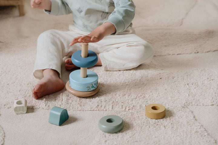 Little Dutch - Wooden Rocking Ring Stacker - Forest Friends - Mabel & Fox