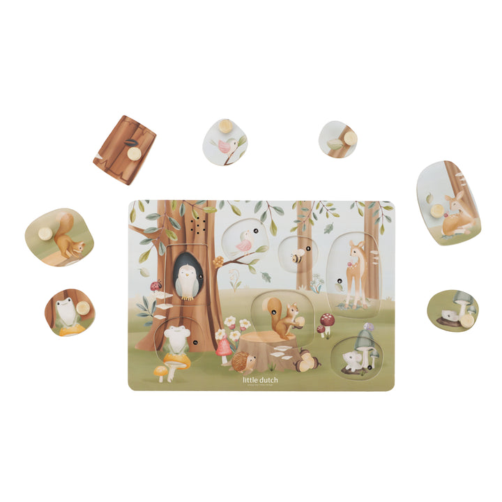 Little Dutch - Wooden Sound Puzzle - Forest Friends - Mabel & Fox