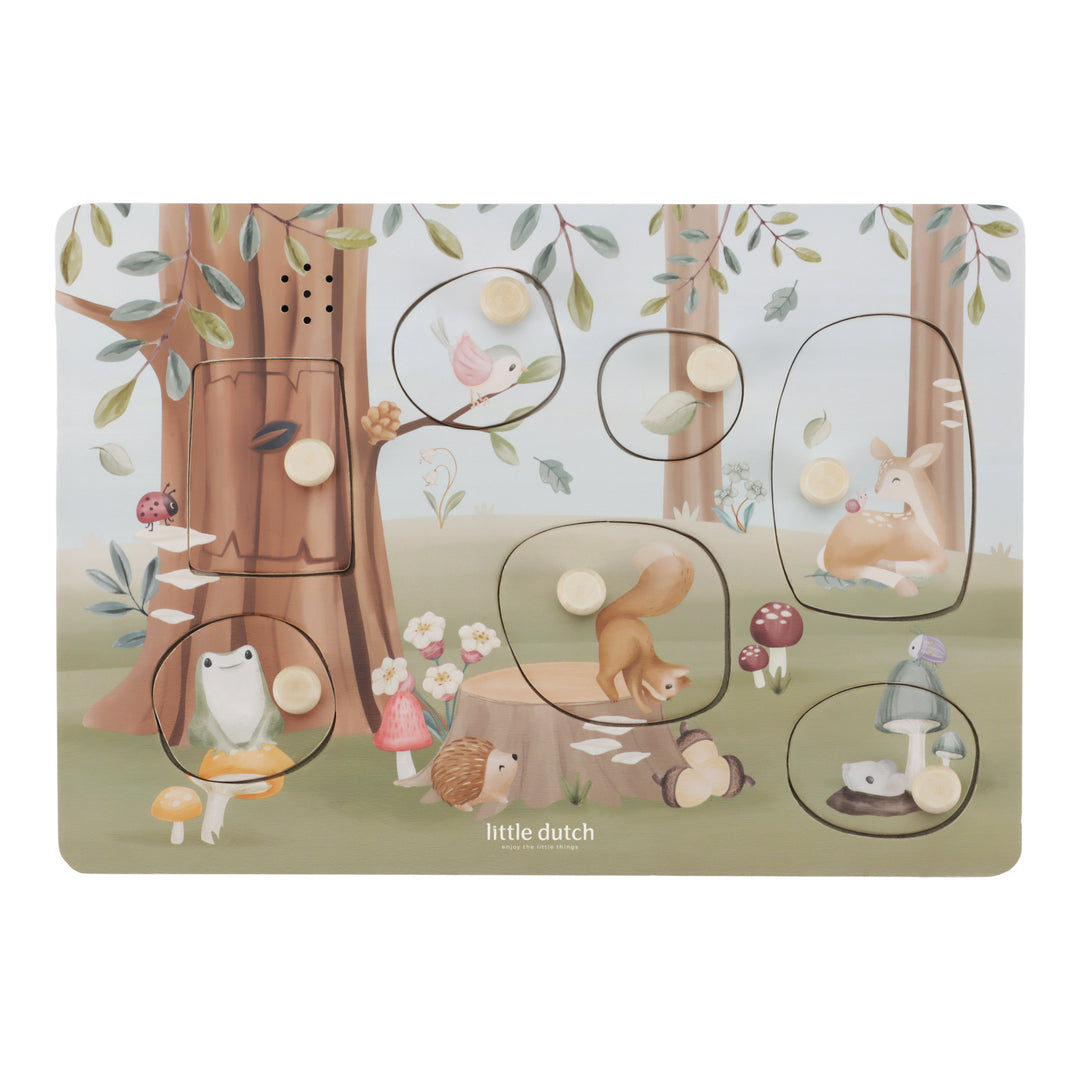 Little Dutch - Wooden Sound Puzzle - Forest Friends - Mabel & Fox
