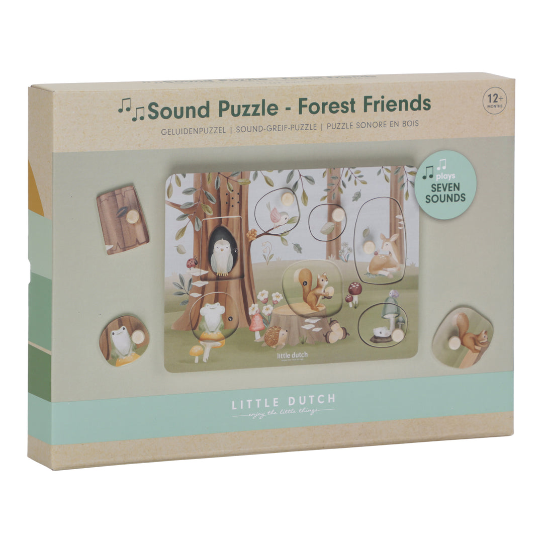 Little Dutch - Wooden Sound Puzzle - Forest Friends - Mabel & Fox