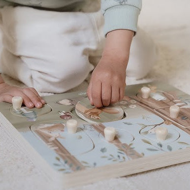 Little Dutch - Wooden Sound Puzzle - Forest Friends - Mabel & Fox