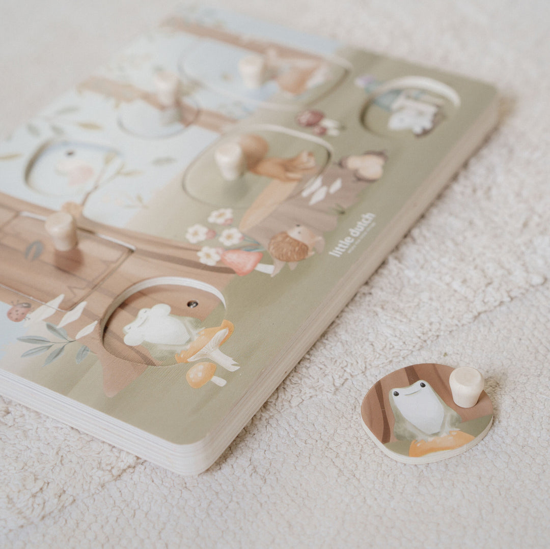 Little Dutch - Wooden Sound Puzzle - Forest Friends - Mabel & Fox