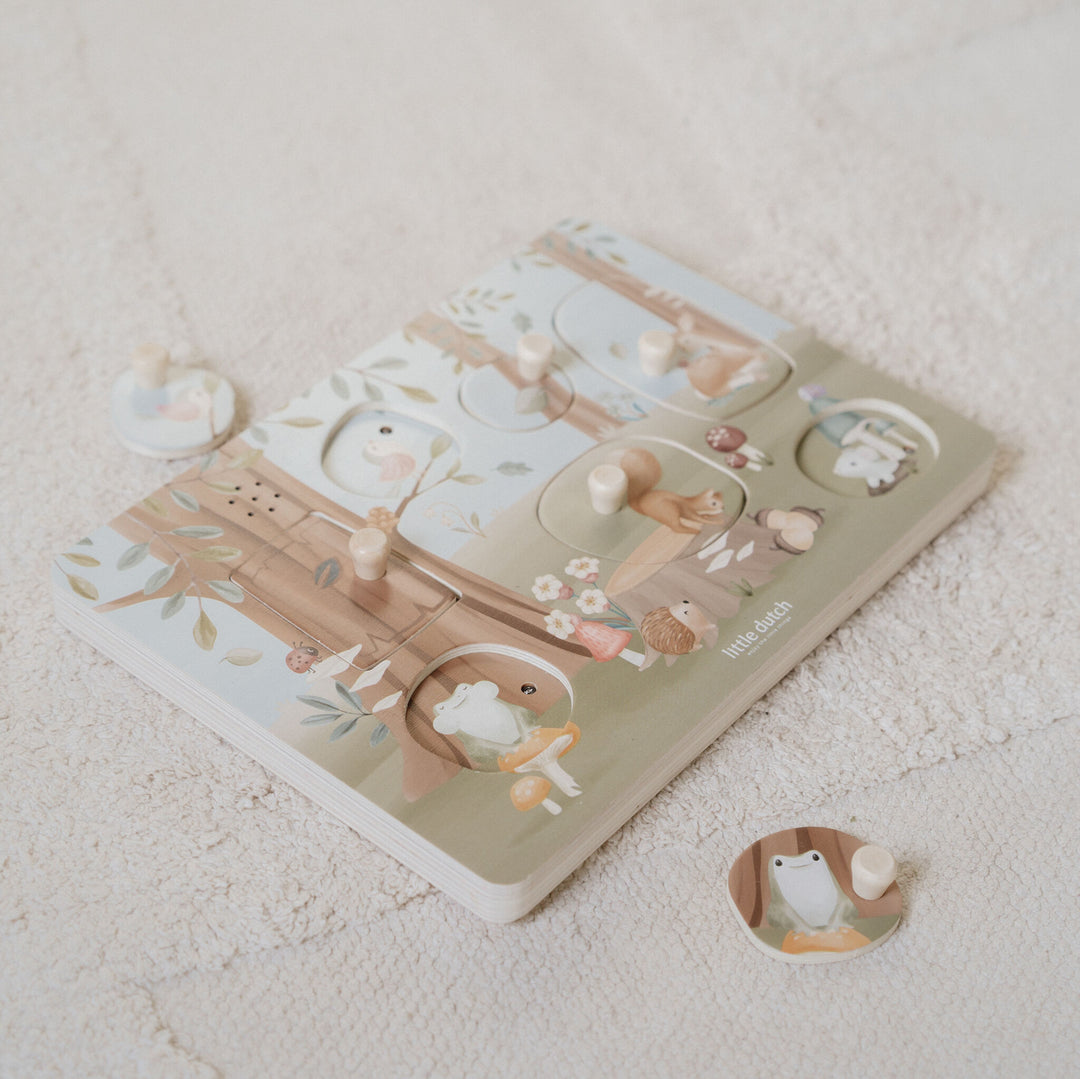 Little Dutch - Wooden Sound Puzzle - Forest Friends - Mabel & Fox