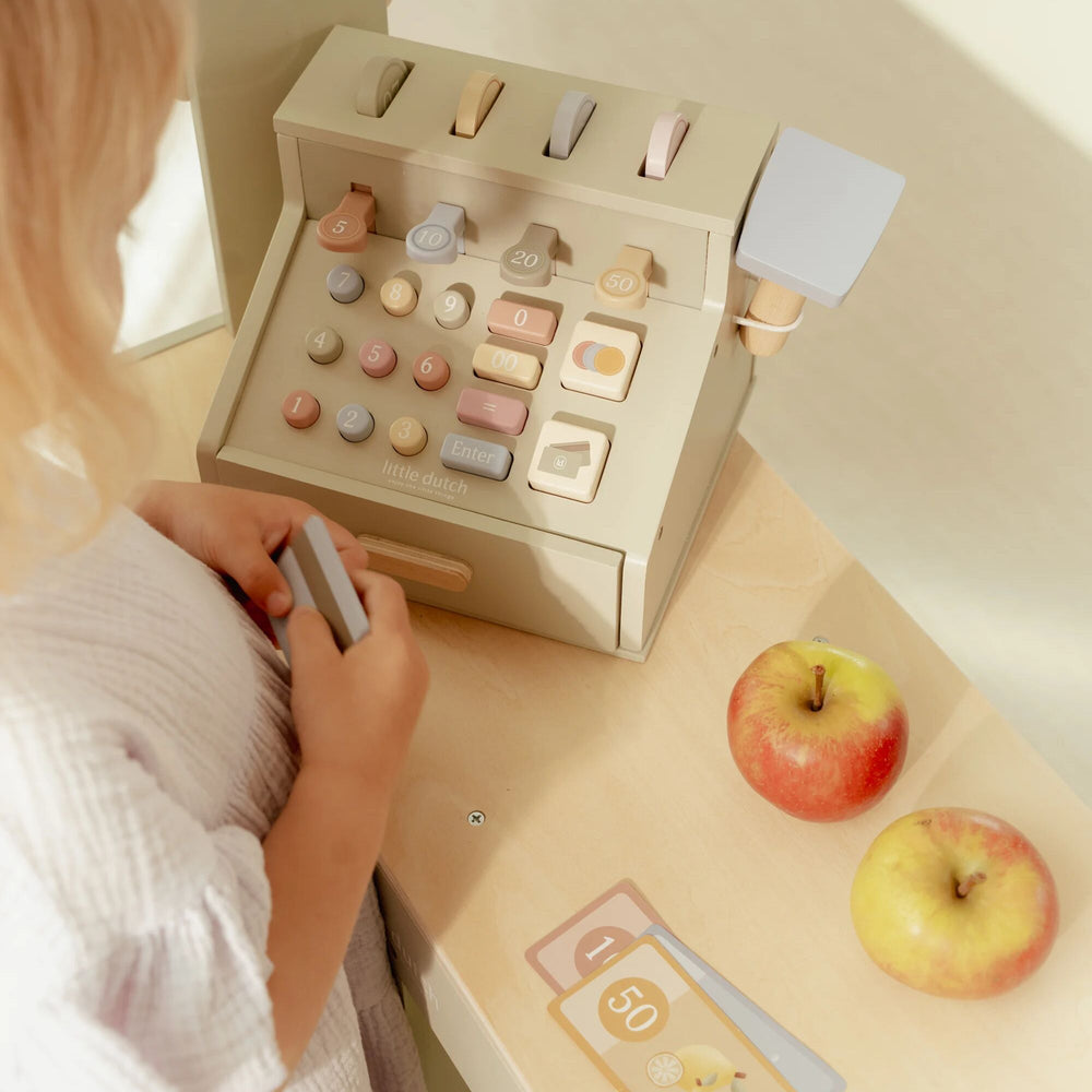 Little Dutch - Wooden Toy Cash Register With Scanner - Mabel & Fox