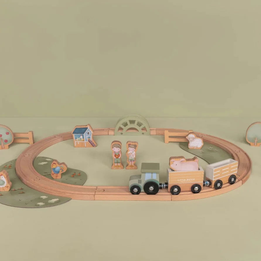 Little Dutch - Wooden Train Track - Little Farm - Mabel & Fox