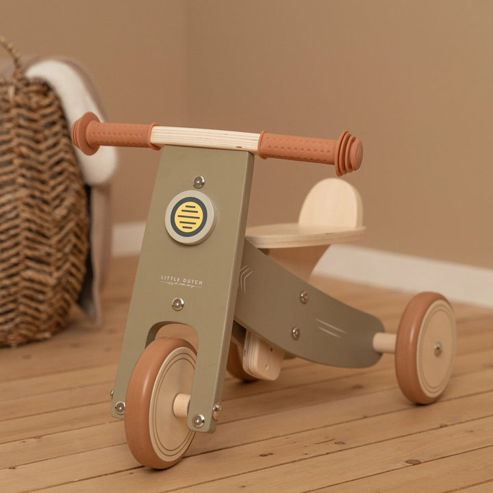 Little Dutch - Wooden Tricycle - Olive - Mabel & Fox