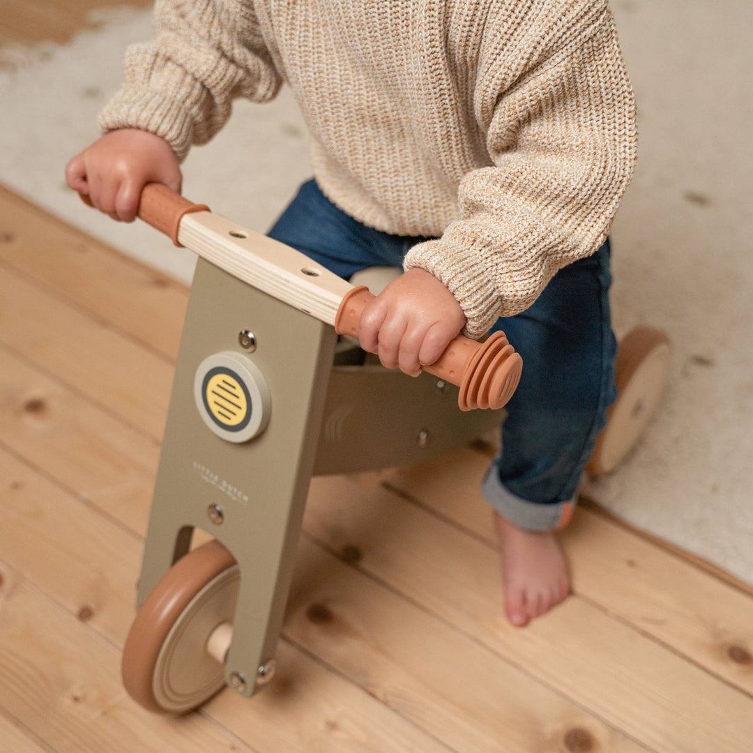 Little Dutch - Wooden Tricycle - Olive - Mabel & Fox