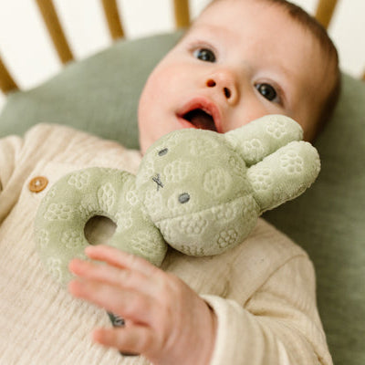 Little Dutch x Miffy - Green Flower Rattle - Mabel & Fox