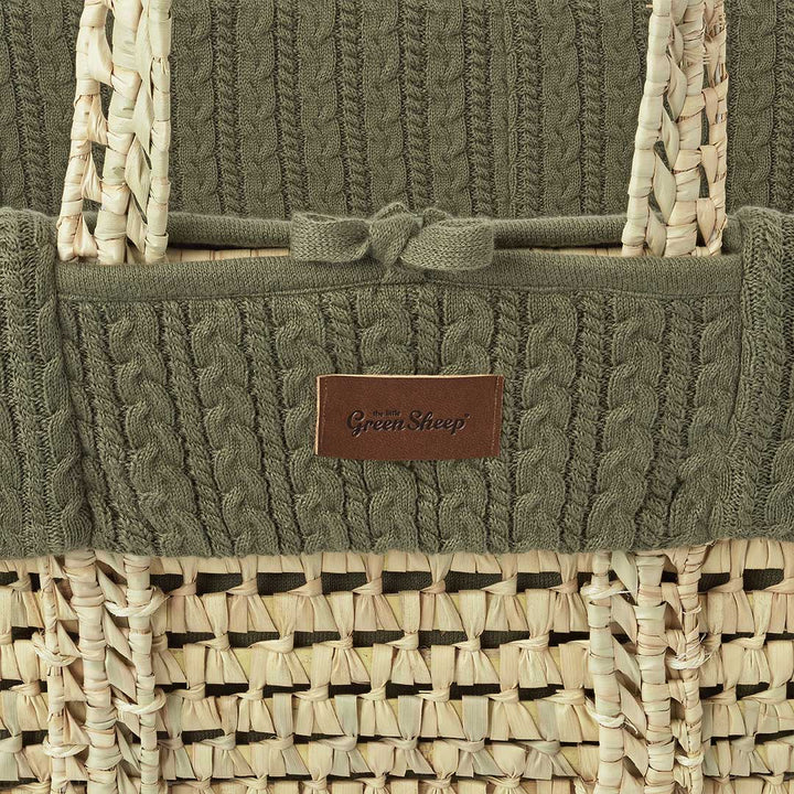 The Little Green Sheep - Moses Basket & Mattress - Knitted Juniper