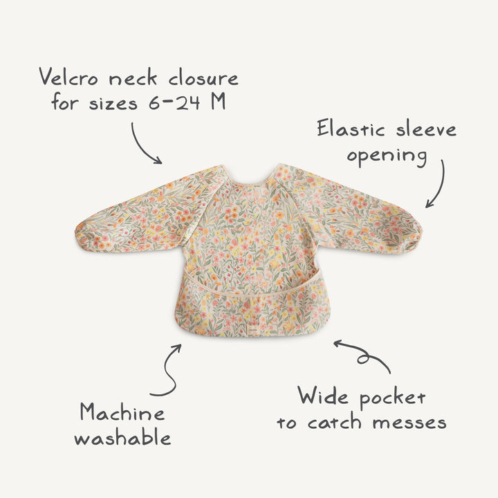 Mushie - Long Sleeve Bib - Blue Check