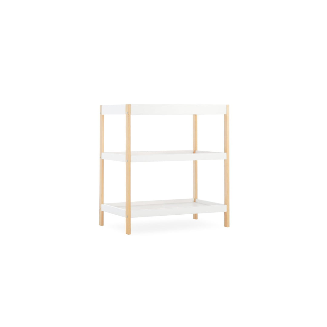 CuddleCo - Nola Cot Bed, Changing Table & Clothes Rail - 3 Piece Set - White & Natural