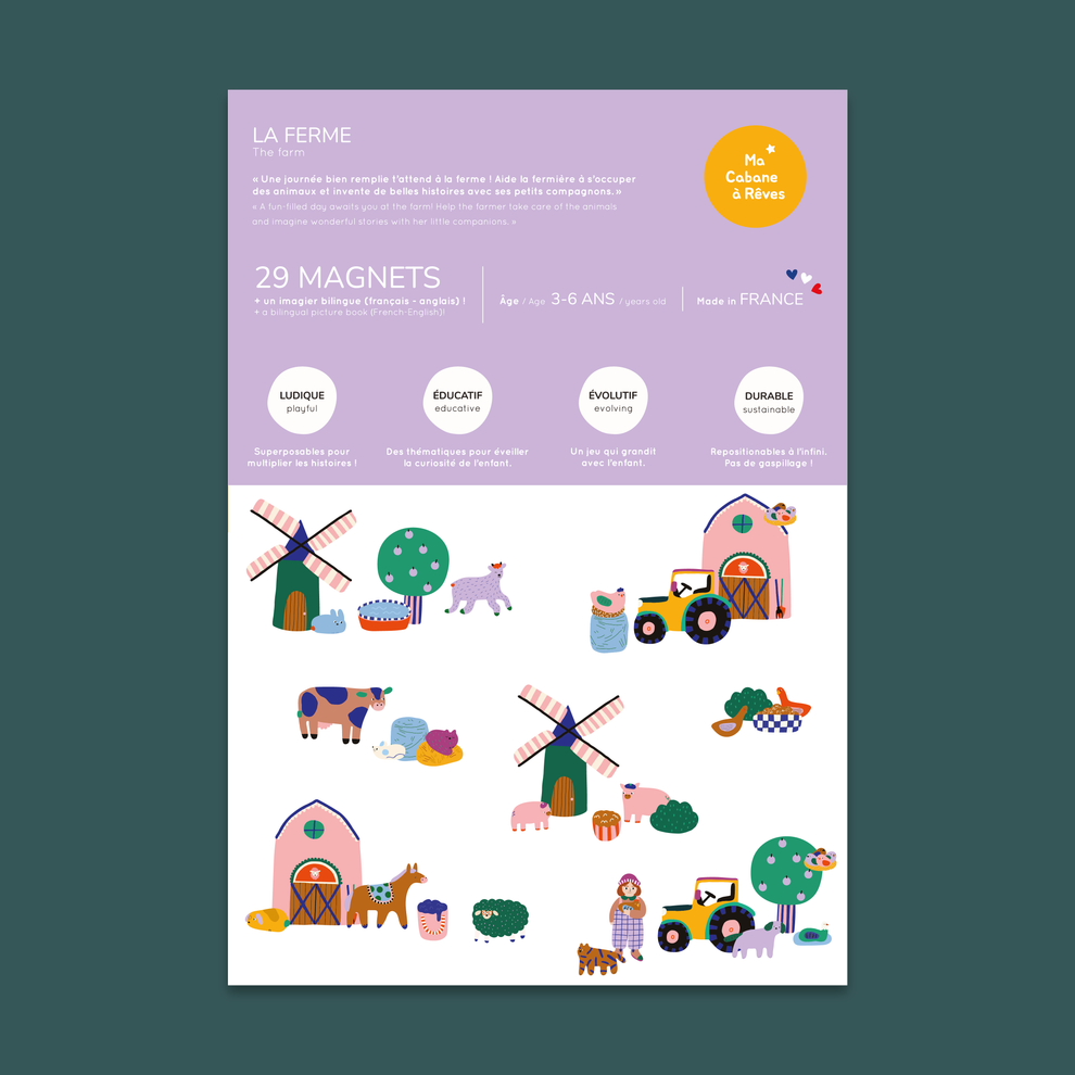 Ma Cabane À Rêves – Magnetic Game – Farm - Mabel & Fox