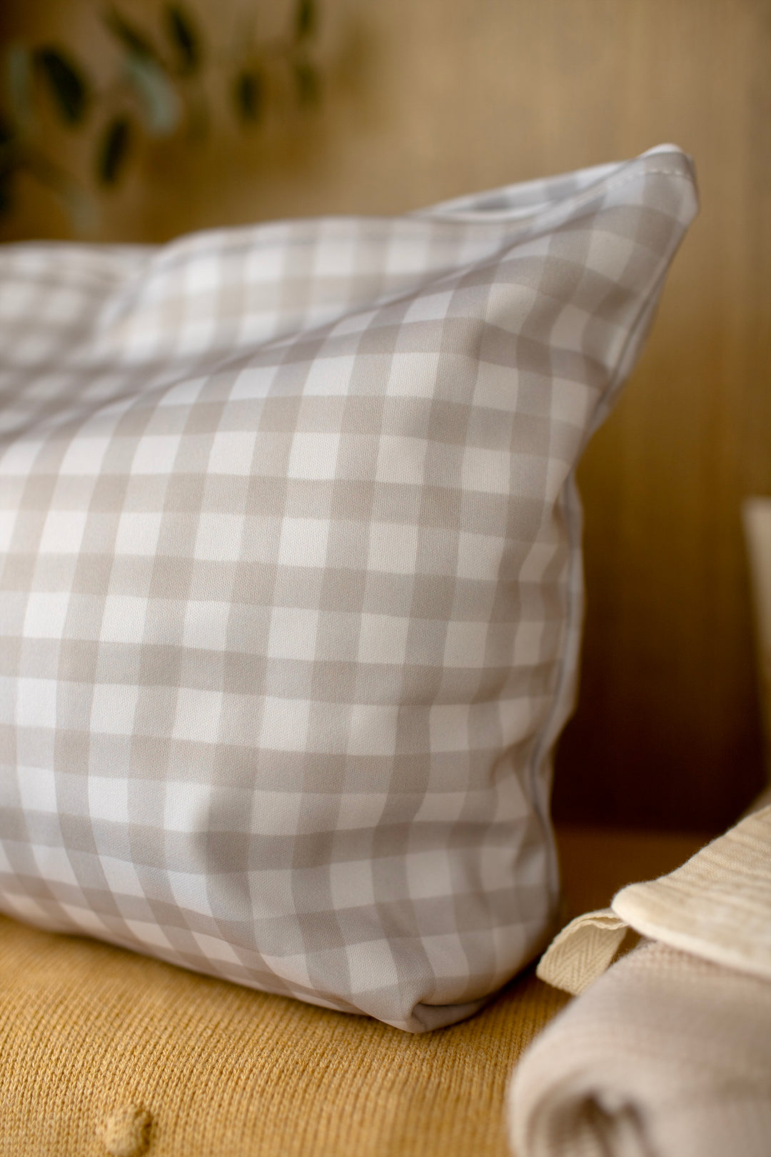 Mabel & Fox - Large Wet Bag - Beige Gingham - Mabel & Fox