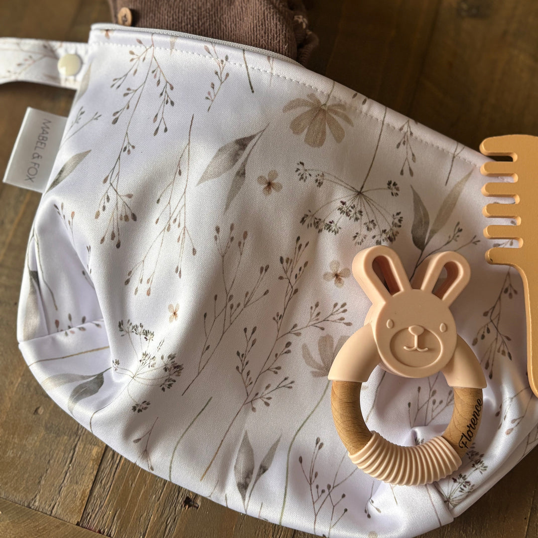 Mabel & Fox - 2 Pcs Wet Bag Set - Boho Safari & Natural Wildflower - Mabel & Fox