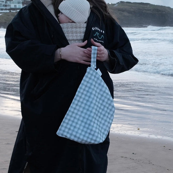 Mabel & Fox - 2 Pcs Wet Bag Set - Boho Safari & Sage Gingham - Mabel & Fox