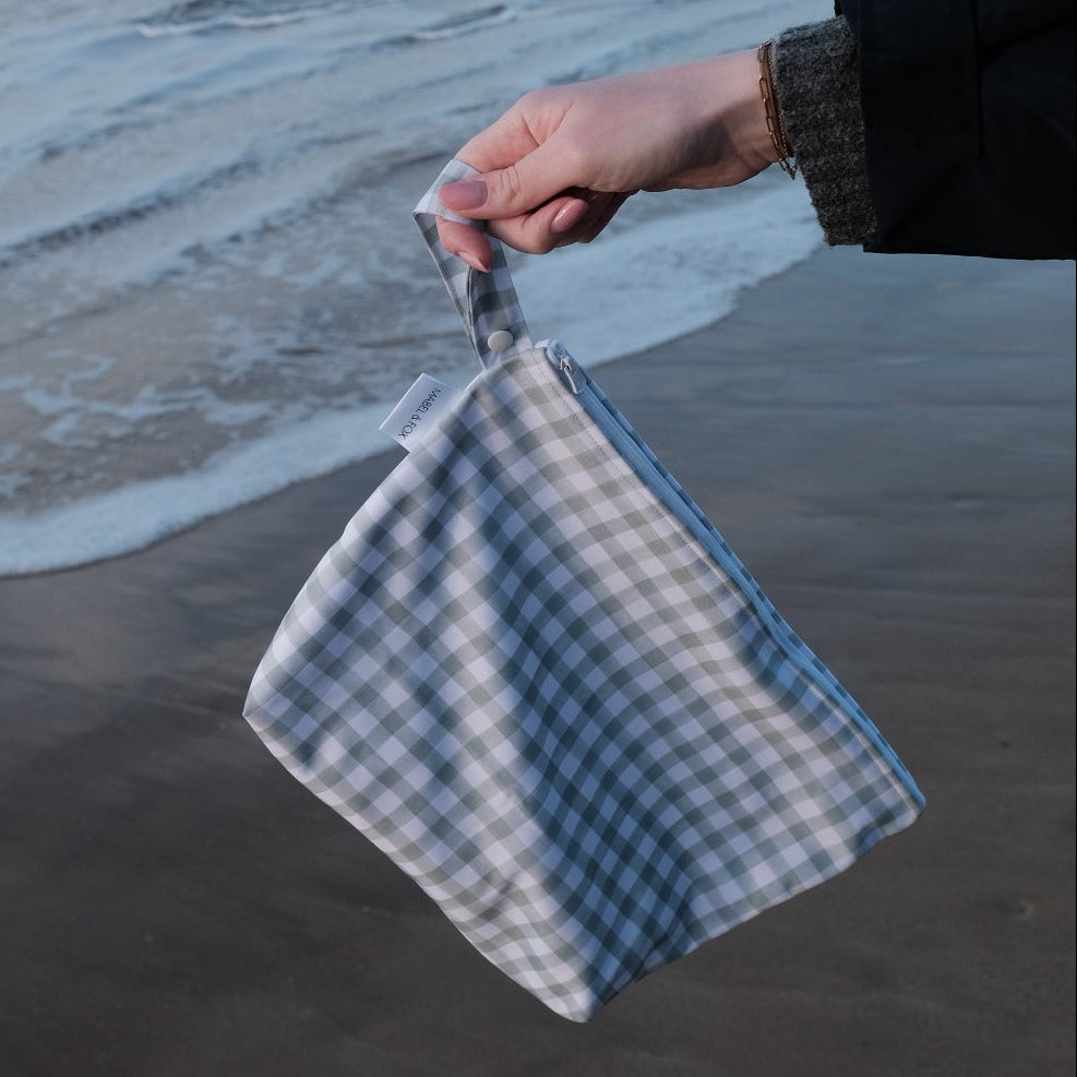 Mabel & Fox - 2 Pcs Wet Bag Set - Boho Safari & Sage Gingham - Mabel & Fox