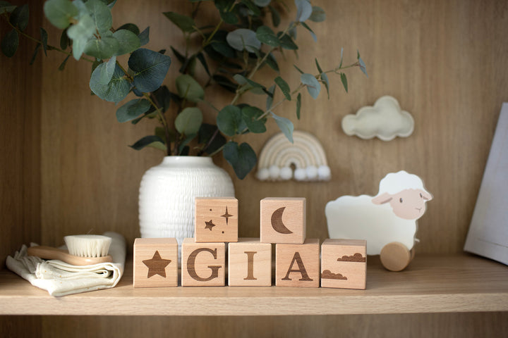 Mabel & Fox - 4 Pcs Wooden Block Set - Starry Night - Mabel & Fox