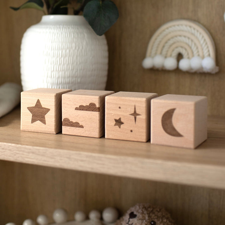 Mabel & Fox - 4 Pcs Wooden Block Set - Starry Night - Mabel & Fox