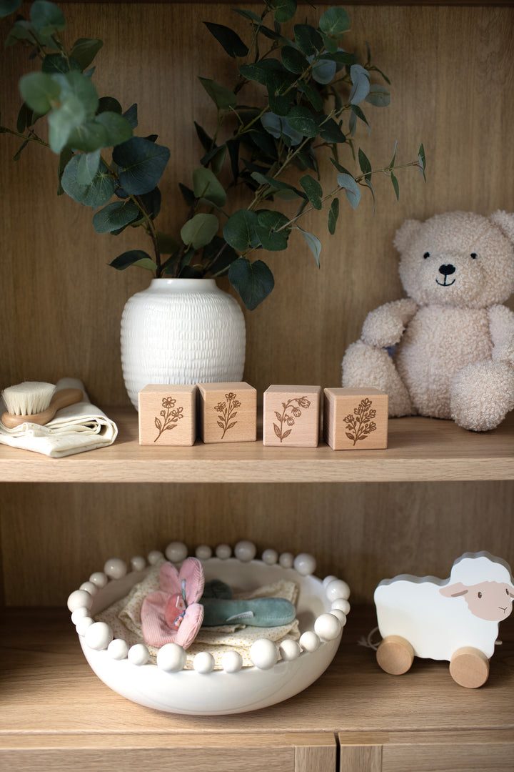 Mabel & Fox - 4 Pcs Wooden Block Set - Wildflower - Mabel & Fox