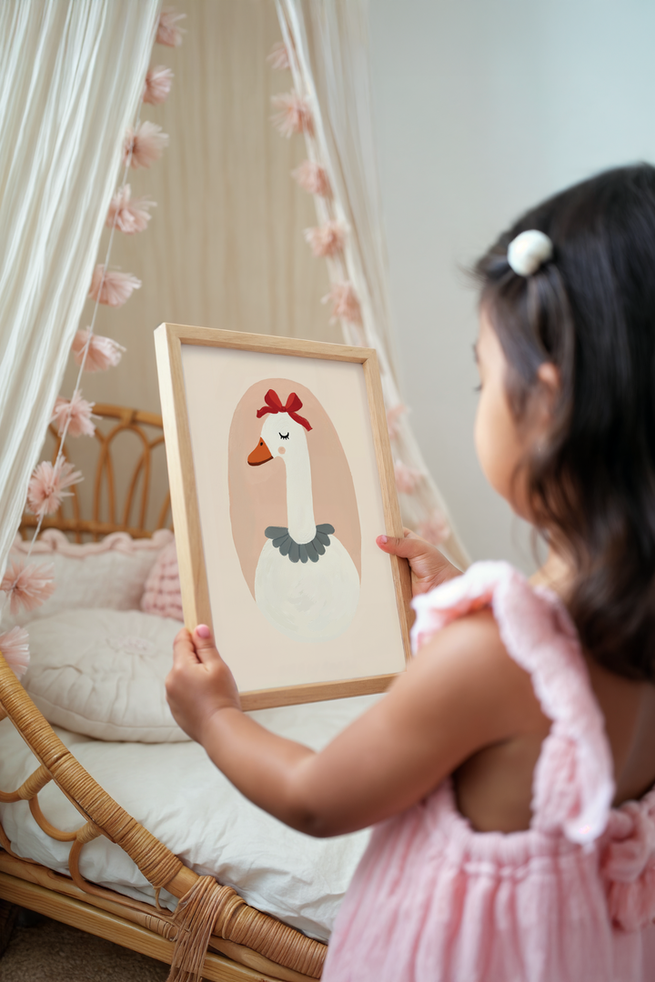 Mabel & Fox - Art Print - Goose with Bow - Mabel & Fox
