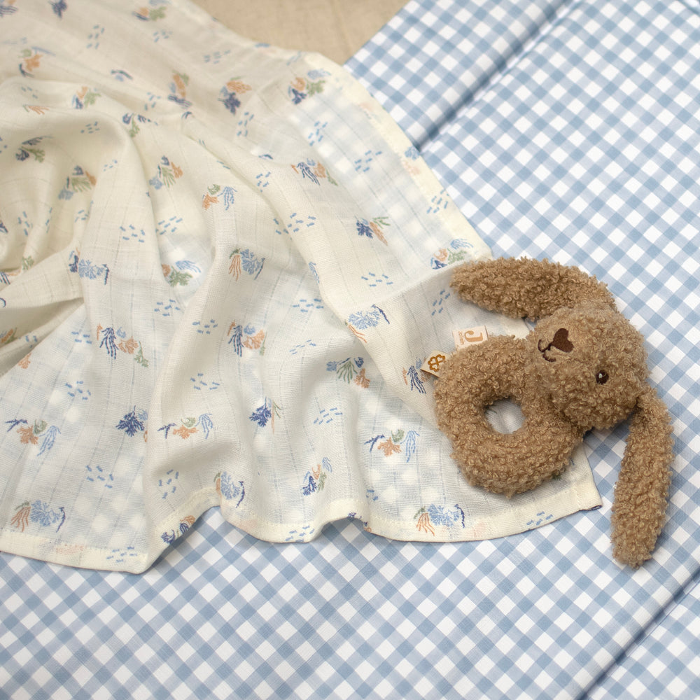 Mabel & Fox - Baby Changing Mat - Blue Gingham - Mabel & Fox