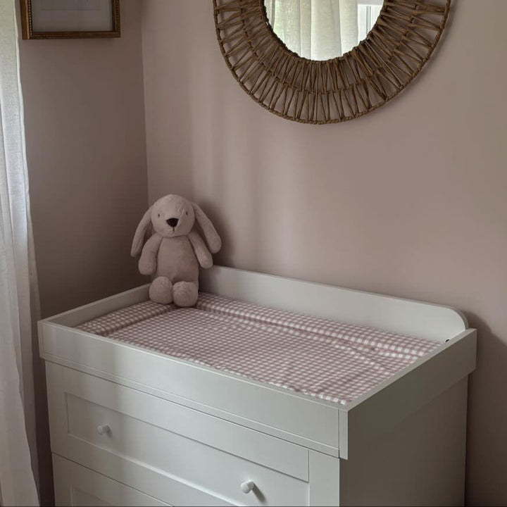 Mabel & Fox - Baby Changing Mat - Blush Gingham - Mabel & Fox