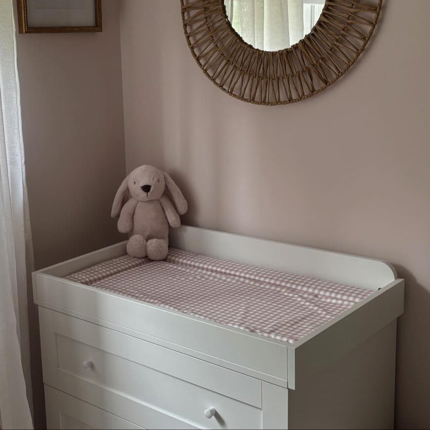 Mabel & Fox - Baby Changing Mat - Blush Gingham - Mabel & Fox