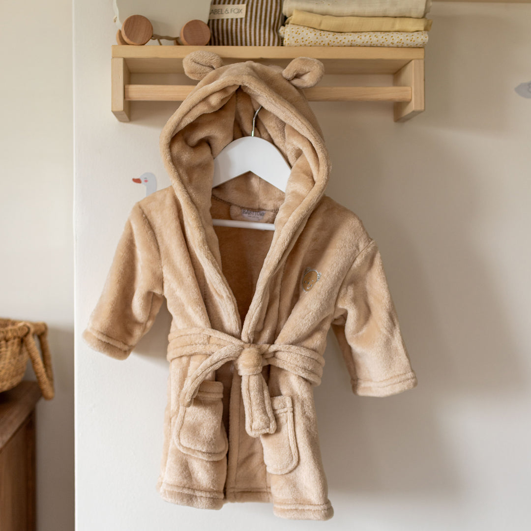 Mabel & Fox - Baby Hooded Dressing Gown - Caramel - Mabel & Fox