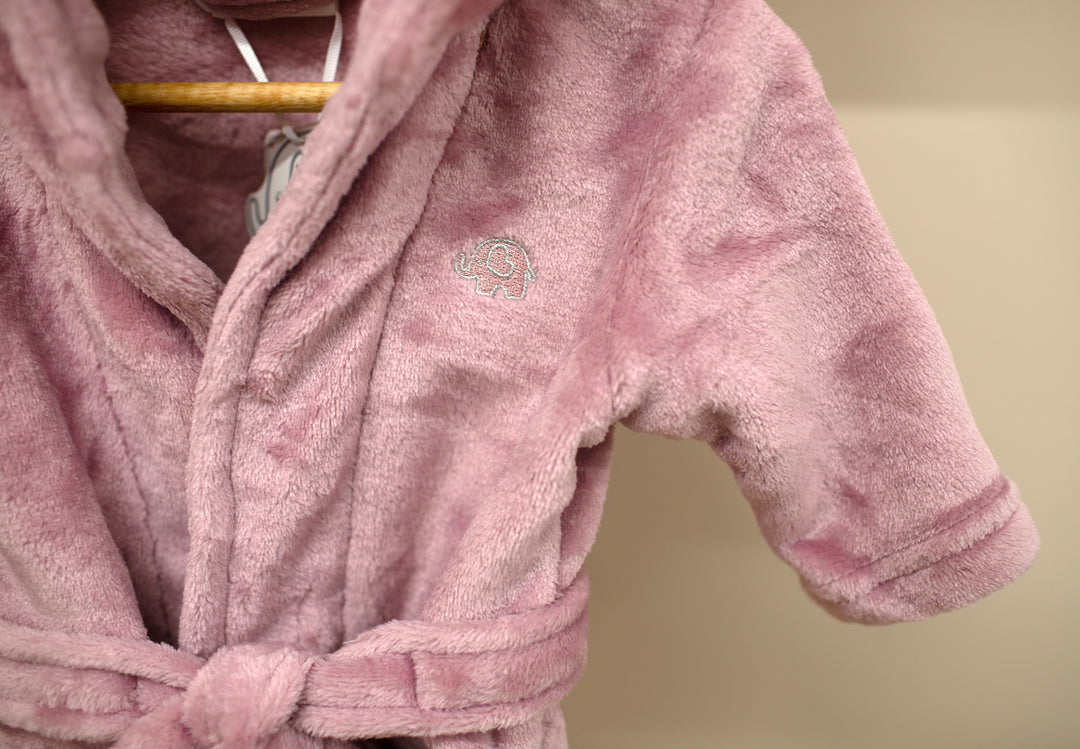 Mabel & Fox - Baby Hooded Dressing Gown - Dusky Pink - Mabel & Fox
