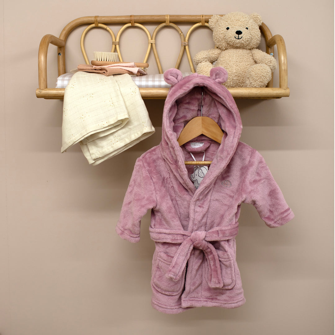 Mabel & Fox - Baby Hooded Dressing Gown - Dusky Pink - Mabel & Fox