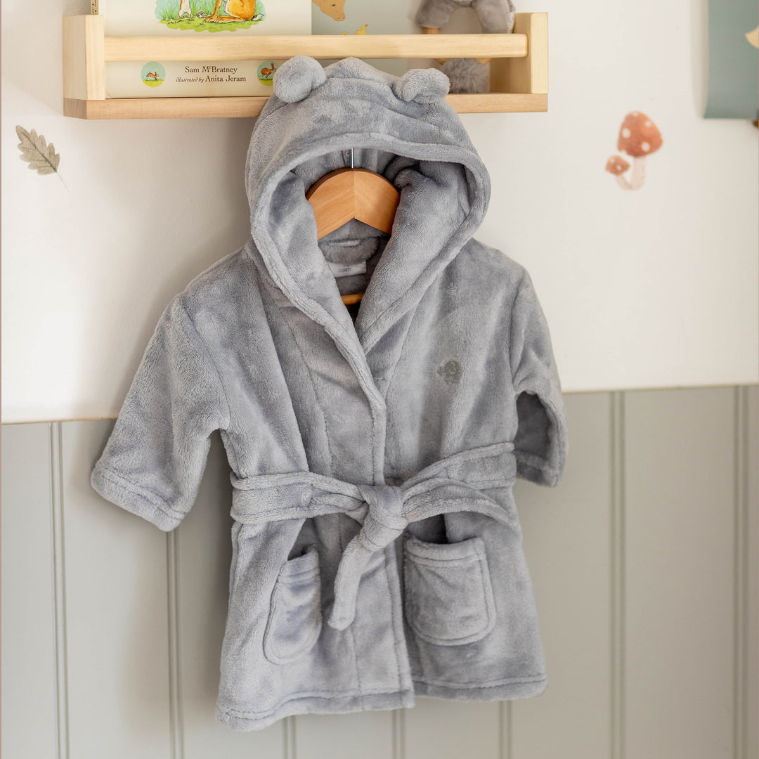 Mabel & Fox - Baby Hooded Dressing Gown - Grey - Mabel & Fox